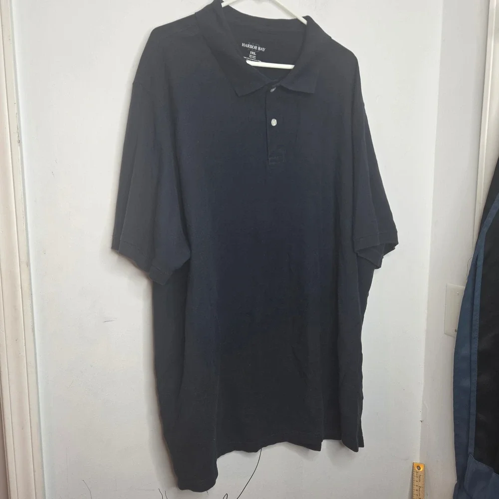 Harbor Bay Mens 5XL Navy Blue Short Sleeve 100% Cotton Pique Polo Shirt
